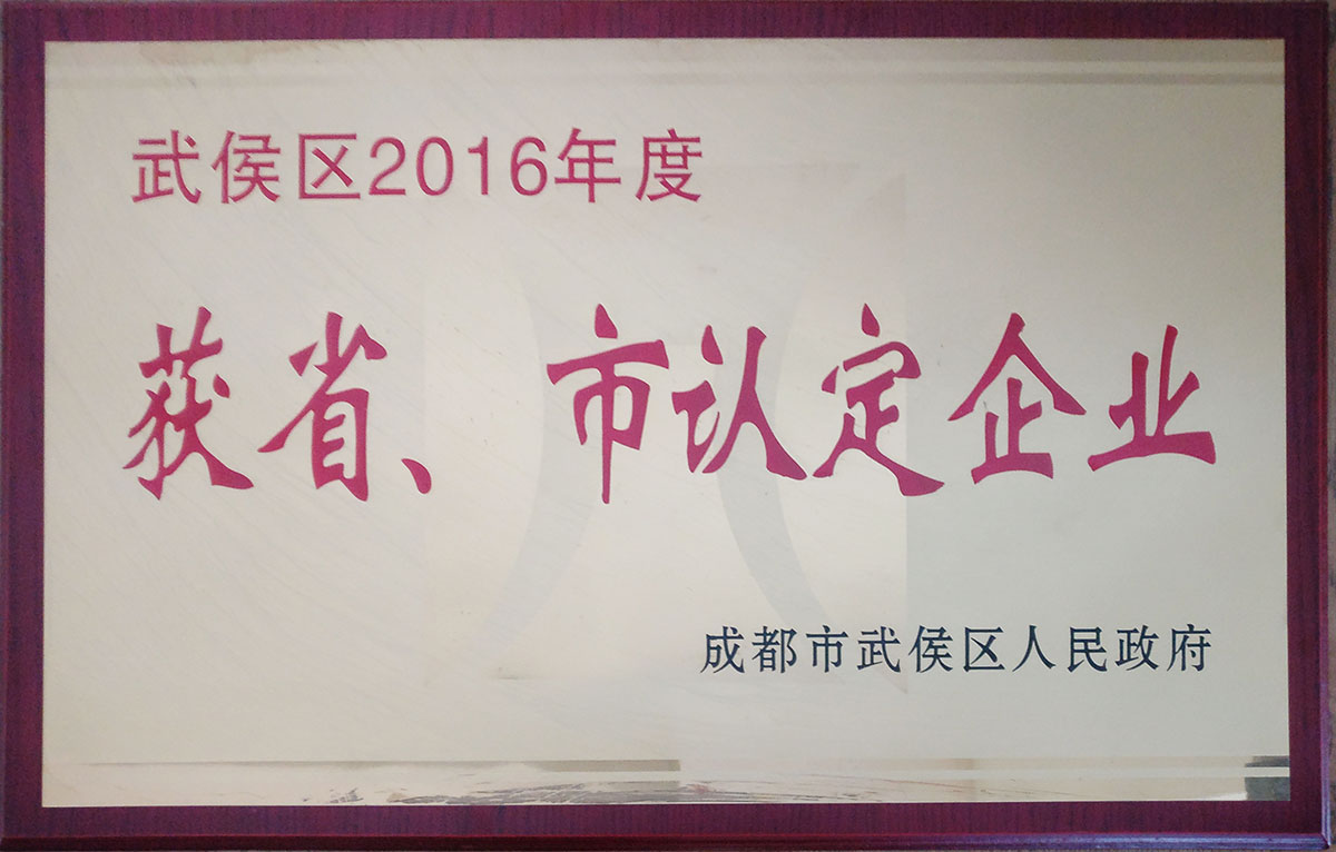 2016年武侯區省市認定企業